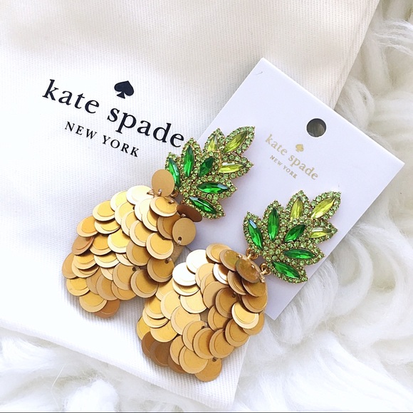 Kate Spade Pineapple Sequined Drop Earrings - Picture 5 of 7